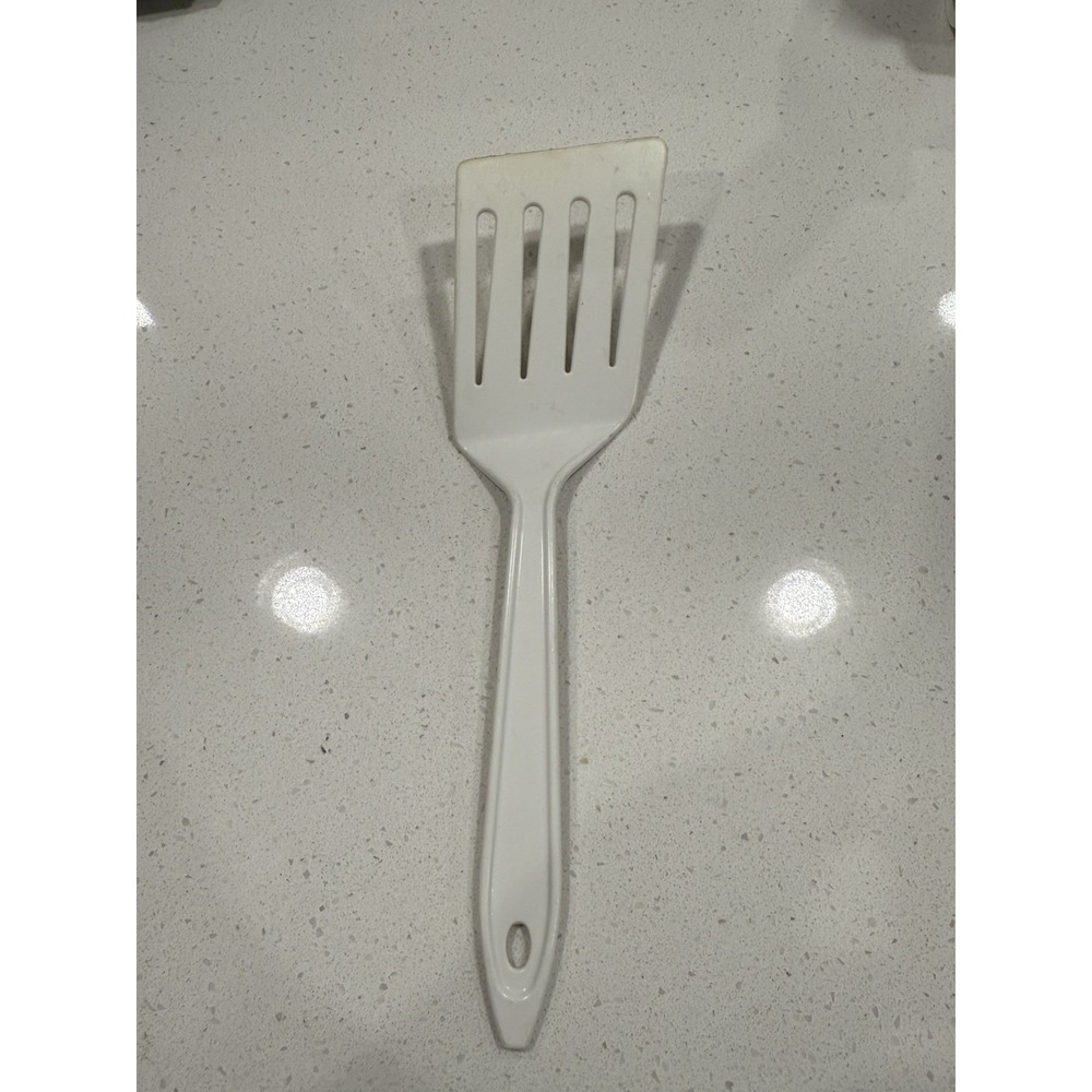 Hutzler Nylon Angled Slotted Spatula #717‎ White LOPOL